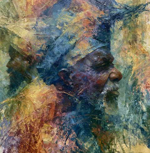 Woven Profile — printable digital art preview