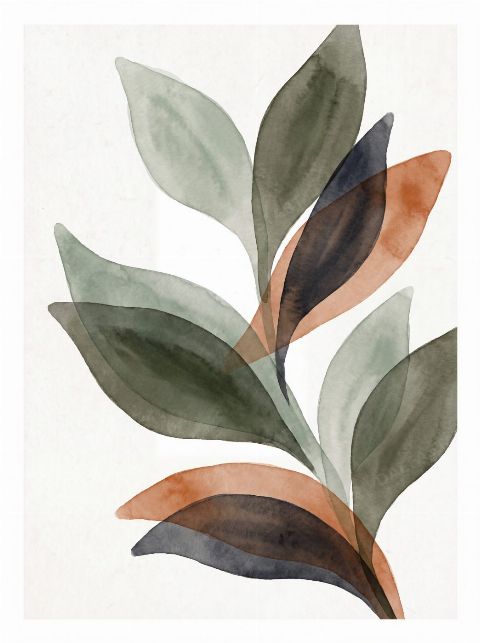 Three Leaves — printable digital art preview