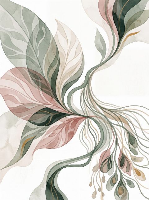 Fern Cascade — printable digital art preview