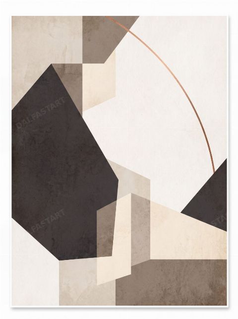 Charcoal Facets — printable digital art preview