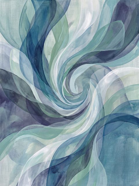 Seafoam Spiral — printable digital art preview