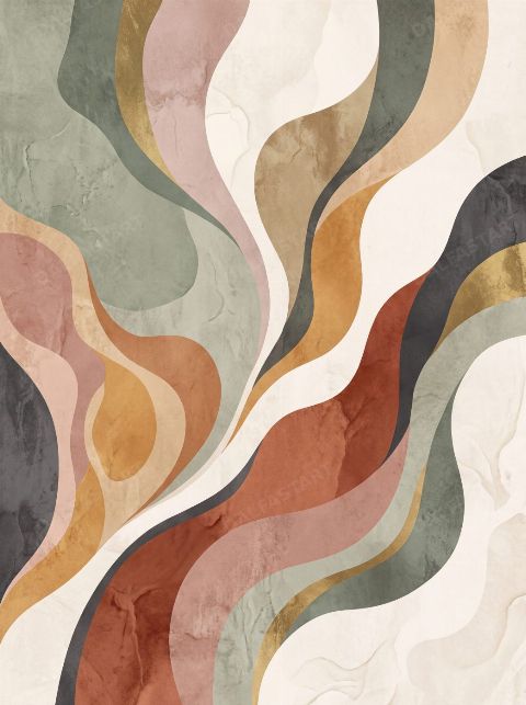 Ribbon Meadow — printable digital art preview