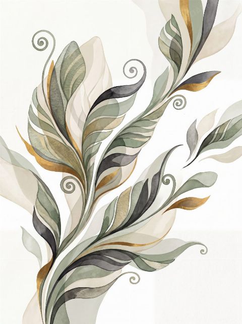 Fern Spiral — printable digital art preview
