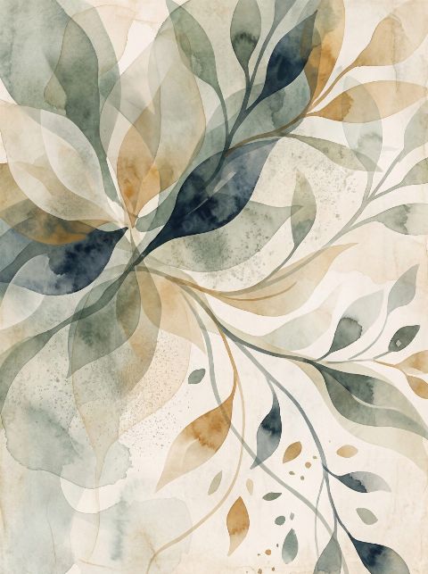 Watercolour Boughs — printable digital art preview