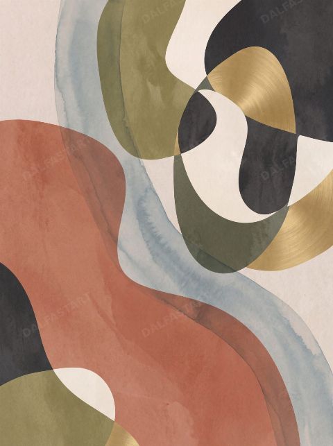 Terracotta Curve — printable digital art preview