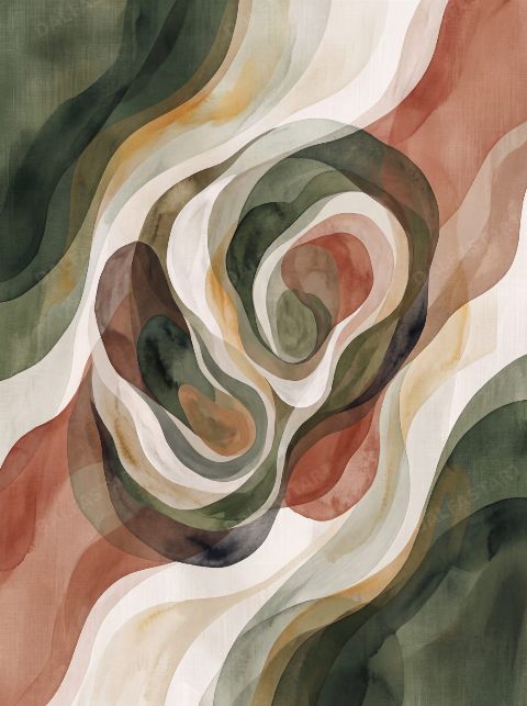 Coiled Meadow — printable digital art preview