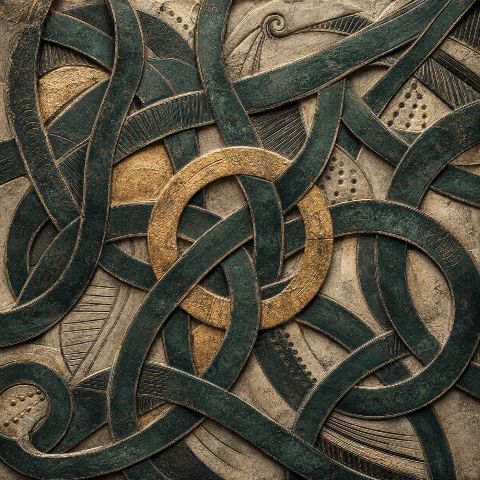 Keltische Fäden Kreisförmige Unterbrechung — printable digital art preview