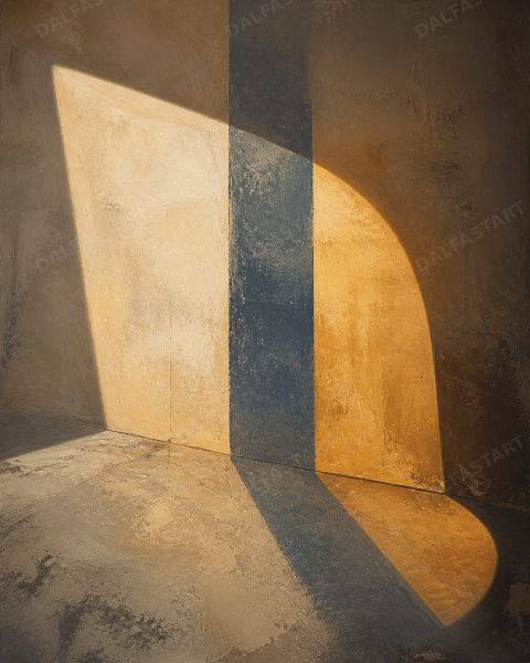 Interior Geometry Three Lights — printable digital art preview