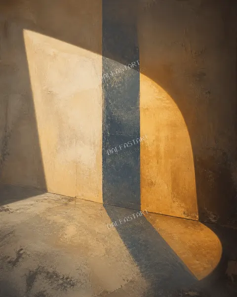 Geometría interior tres luces — printable digital art preview
