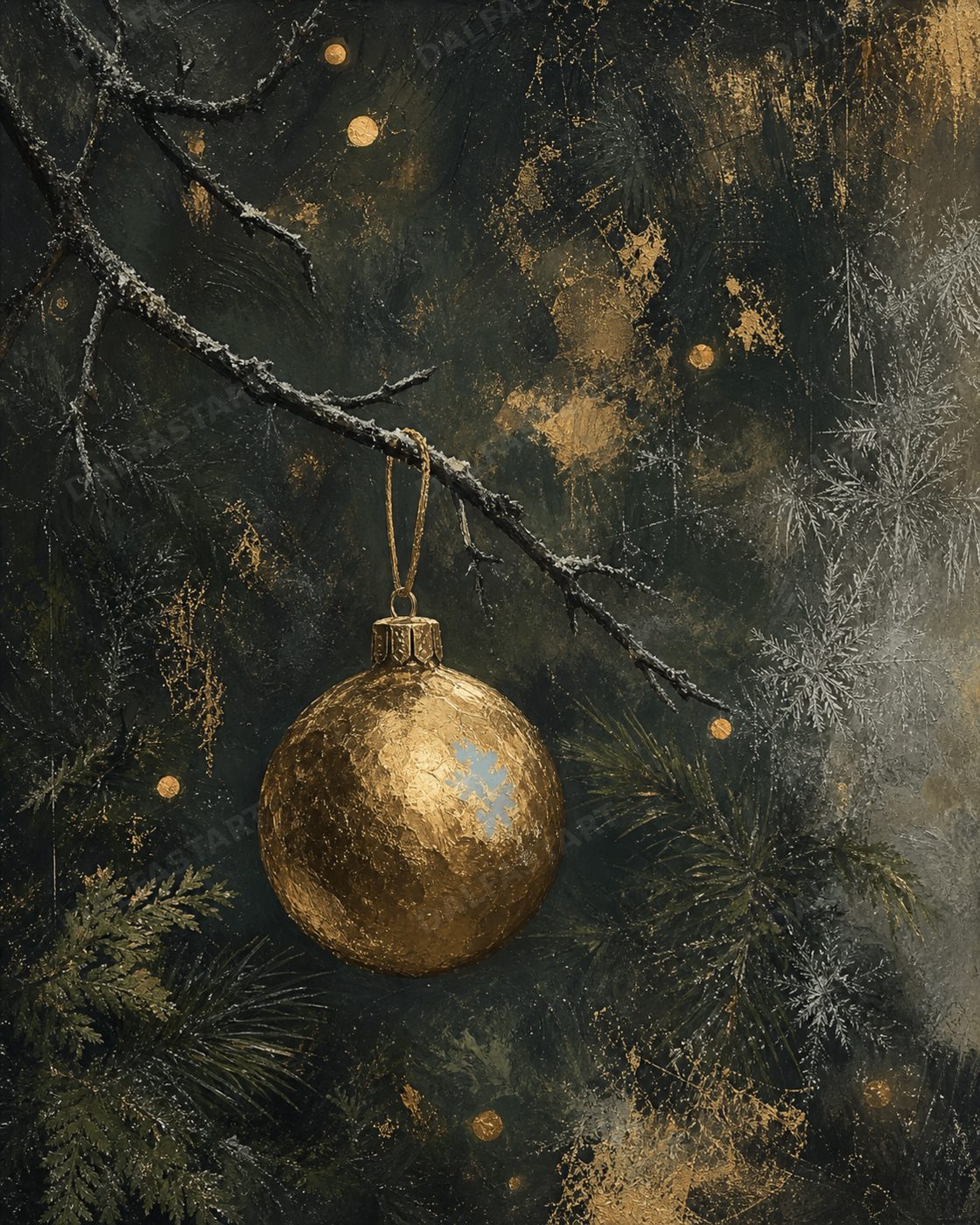 Festive Gold Winter Reflection — full preview
