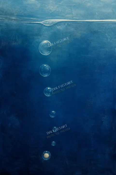 Marea oceánica aprende a respirar — printable digital art preview