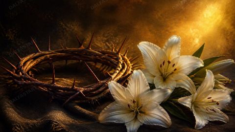 Crown And Lilies — printable digital art preview