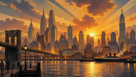 New York — printable digital art preview