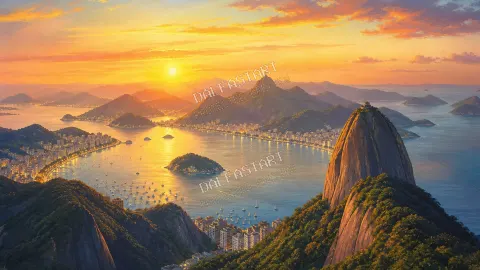 Rio de Janeiro — mesto zálivu — printable digital art preview