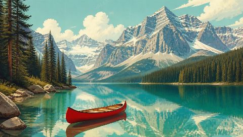 Banff — horské ticho — printable digital art preview