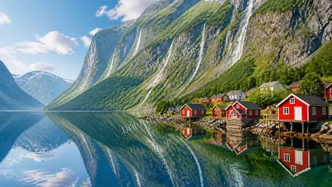 Nórsky fjord — printable digital art preview