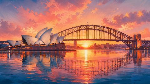 Sydney Harbour — printable digital art preview