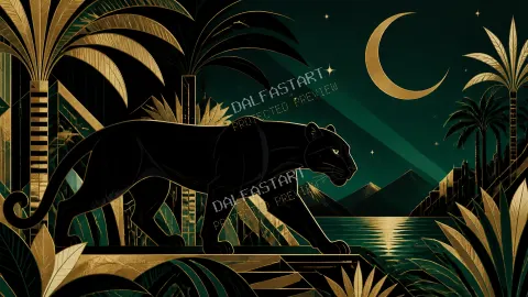 Mitternachts-Panther — printable digital art preview