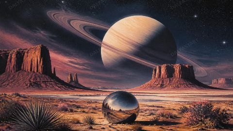 Cosmic Desert — printable digital art preview