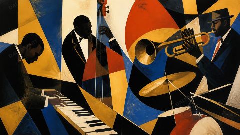 Blue Note Geometry — printable digital art preview