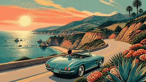 Pacific Drive — printable digital art preview