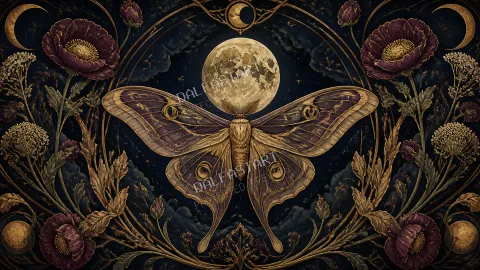 Lunar Moth — printable digital art preview