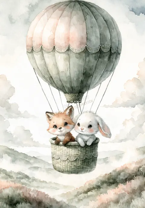 Ballonfreunde — printable digital art preview