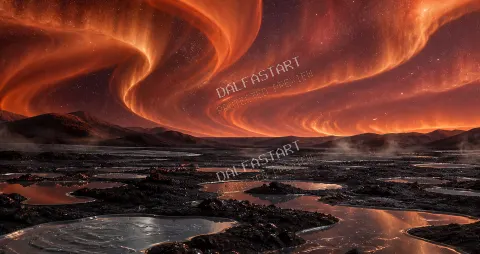 Sienová polárna žiara — printable digital art preview