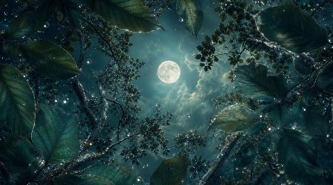 Moonlit Canopy — printable digital art preview