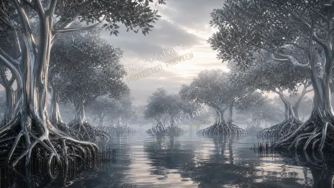 Strieborný mangrovník — printable digital art preview