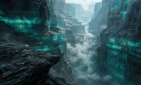 Turquoise Chasm — printable digital art preview
