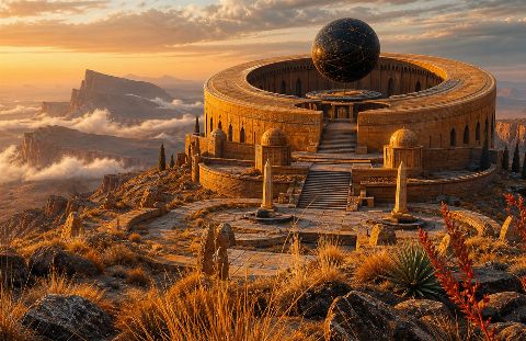 Saffron Observatory — printable digital art preview