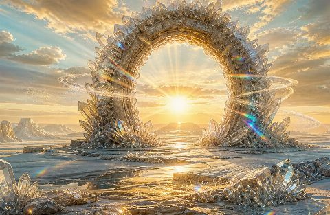 Solar Quartz Gate — printable digital art preview