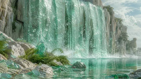 Cascada de Vidrio de Menta — printable digital art preview