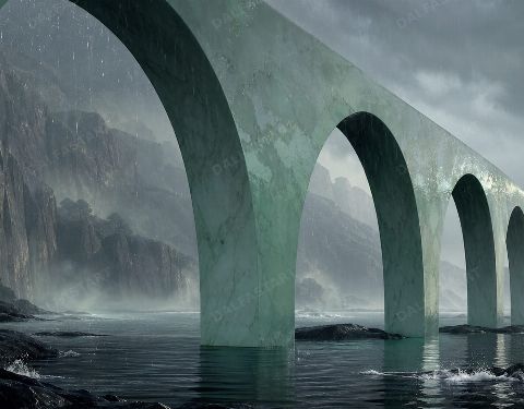 Celadon Vault — printable digital art preview