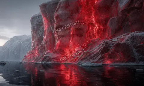 Glaciar Carmesí — printable digital art preview