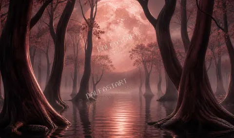 Luna de Palo de Rosa — printable digital art preview