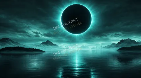 Eclipse Verdeazul — printable digital art preview