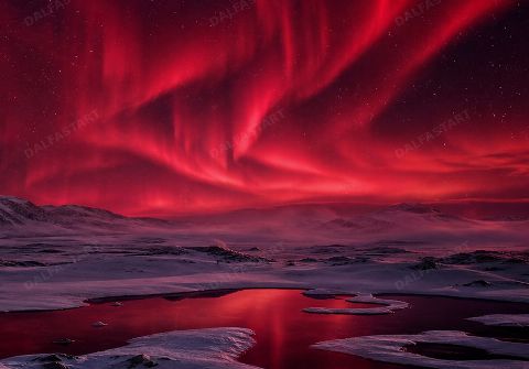 Ruby Aurora — printable digital art preview