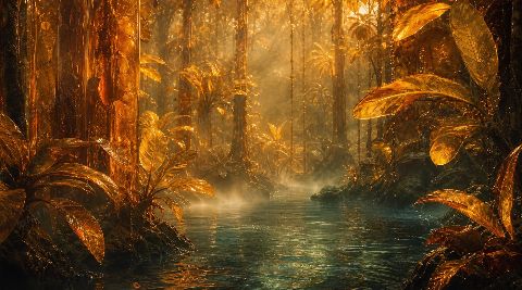 Amber Rainforest — printable digital art preview