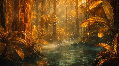 Selva Ámbar — printable digital art preview