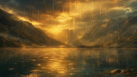 Golden Rain — printable digital art preview
