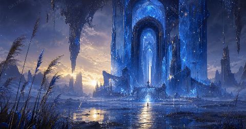 Azure Reliquary — printable digital art preview