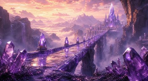Amethyst Causeway — printable digital art preview