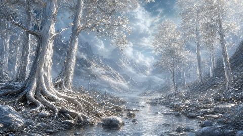 Silver Forest — printable digital art preview