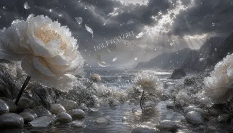 Zahrada perlové bouře — printable digital art preview