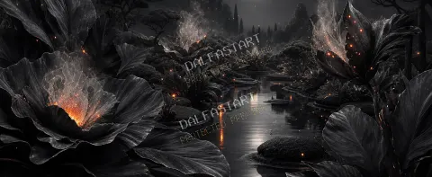 Uhoľná záhrada — printable digital art preview