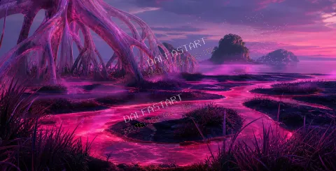 Purpurové ústie — printable digital art preview