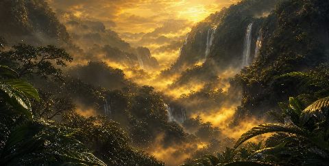 Golden Mist — printable digital art preview