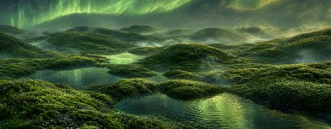 Moss Aurora — printable digital art preview